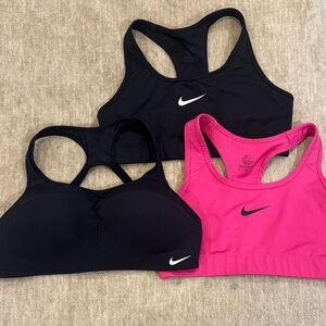 Nike Women's Black and Pink Sports Bra Trio